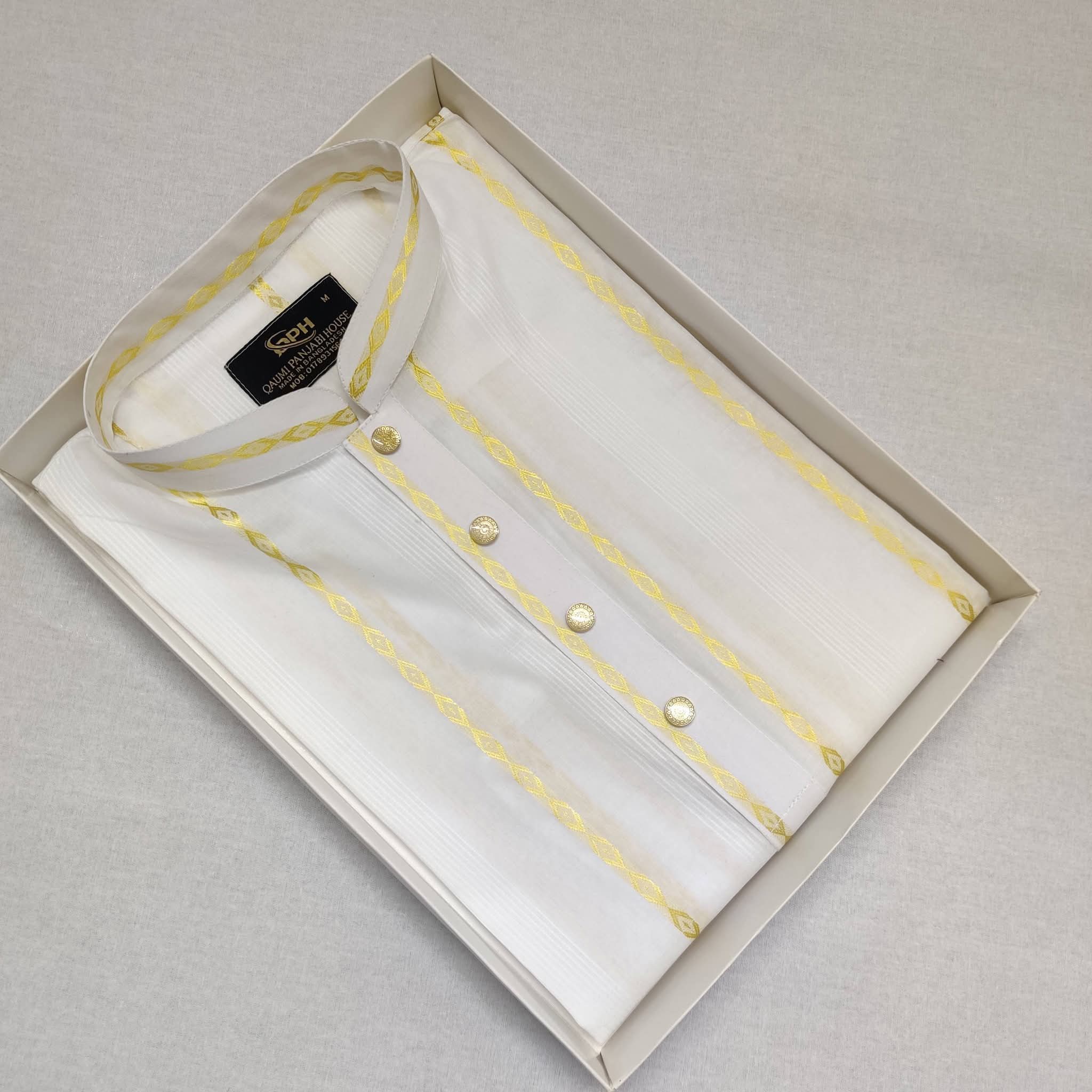Cotton Dhuti Golden stripe